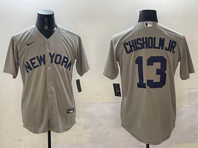 Men's New York Yankees #13 Jazz Chisholm Jr. Grey Cool Base Stitched Jersey,We sell and wholesale Men's New York Yankees #13 Jazz Chisholm Jr. Grey Cool Base Stitched Jersey on line form chian!
